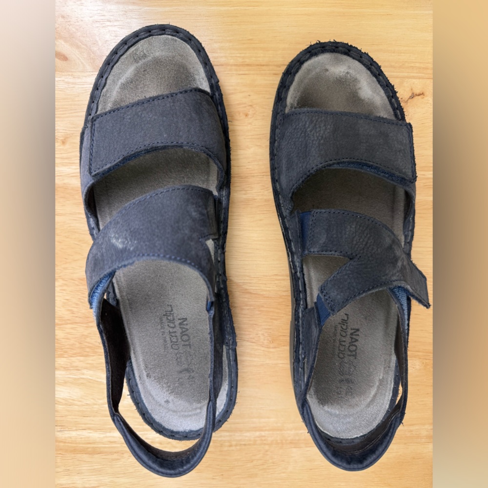 Naot Blue Suede Sandals